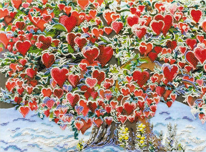 Bead Embroidery Kit Tree of love DIY Abris Art