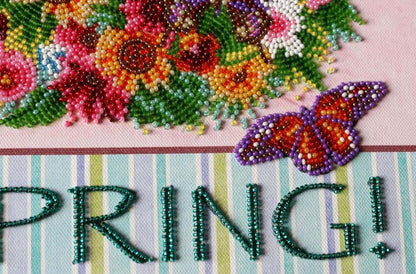 Bead Embroidery Kit Welcome Spring Flowers DIY Abris Art
