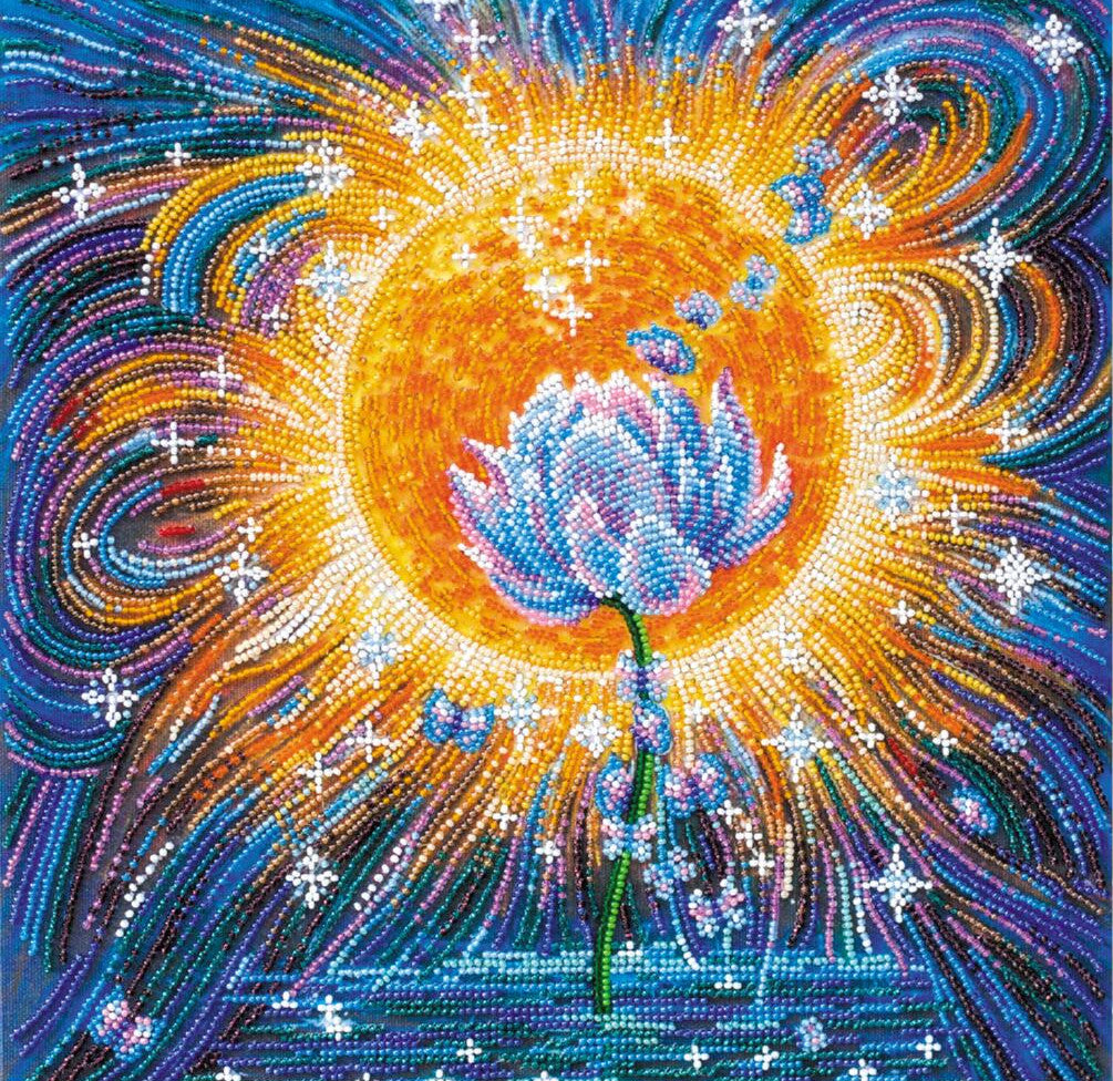Bead Embroidery Kit Flower DIY Abris Art