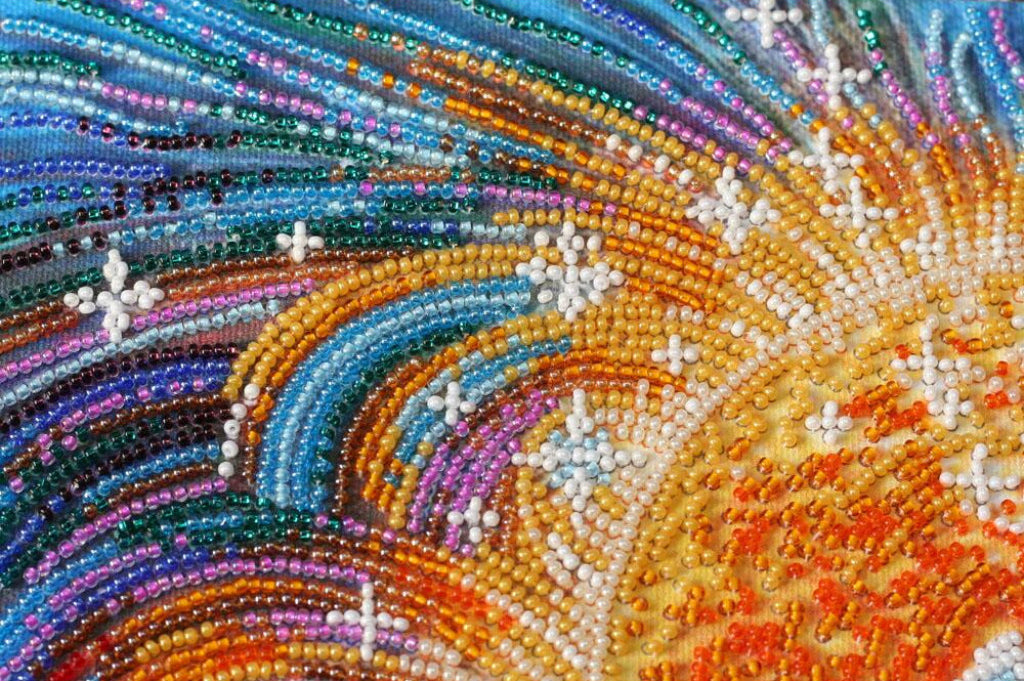 Bead Embroidery Kit Flower DIY Abris Art