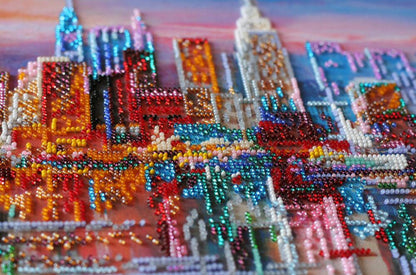 Bead Embroidery Kit Evening city DIY Abris Art