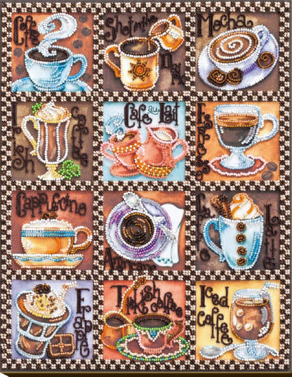Bead Embroidery Kit Coffee DIY Abris Art