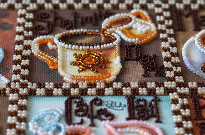 Bead Embroidery Kit Coffee DIY Abris Art