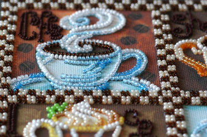 Bead Embroidery Kit Coffee DIY Abris Art