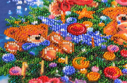 Bead Embroidery Kit Christmas tree DIY Abris Art