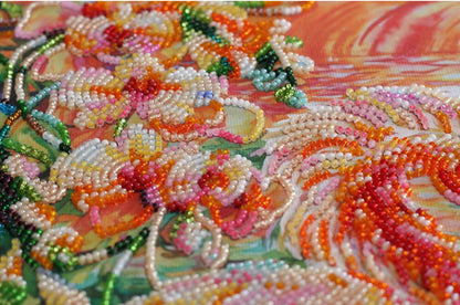 Bead Embroidery Kit Flamingo DIY Abris Art