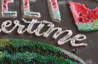 Bead Embroidery Kit Sweet summer DIY Abris Art