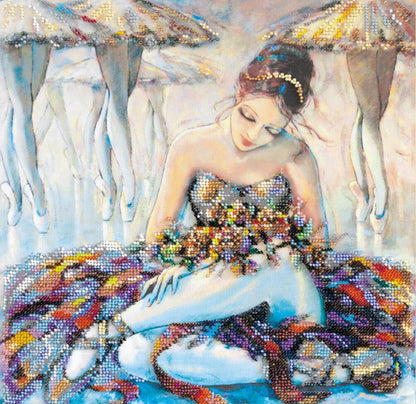 Bead Embroidery Kit Ballerina DIY Abris Art