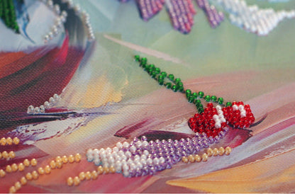Bead Embroidery Kit Peonies Flowers DIY Abris Art