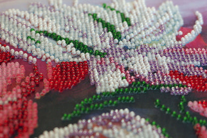Bead Embroidery Kit Peonies Flowers DIY Abris Art