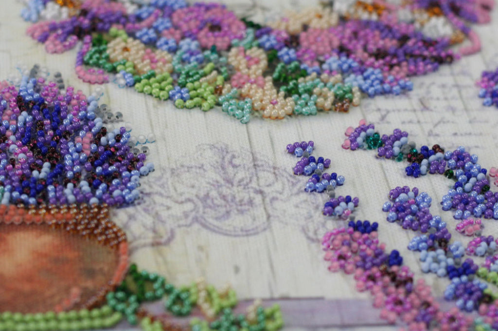 Bead Embroidery Kit Lavender chantilly DIY Abris Art