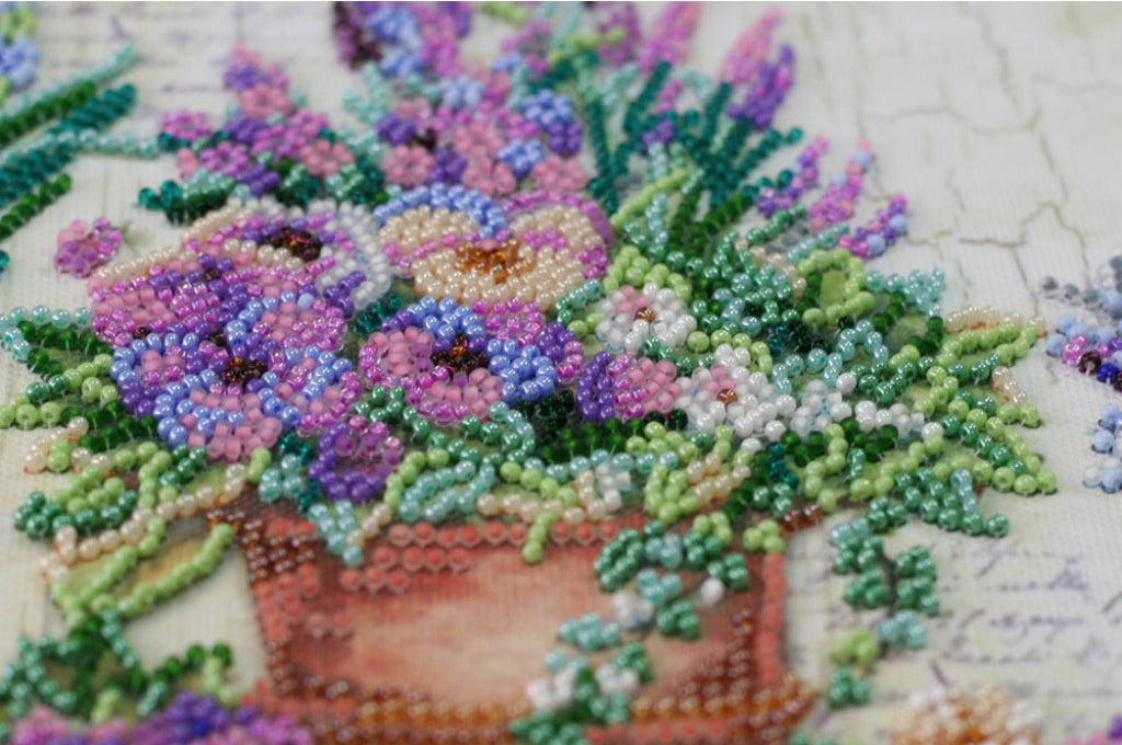 Bead Embroidery Kit Lavender chantilly DIY Abris Art