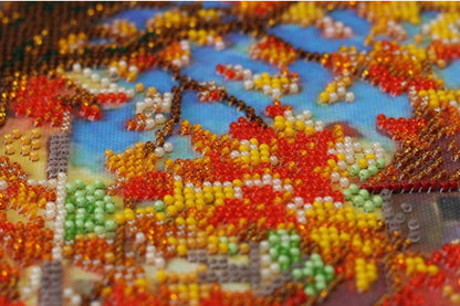 Bead Embroidery Kit Fall Autumn DIY Abris Art