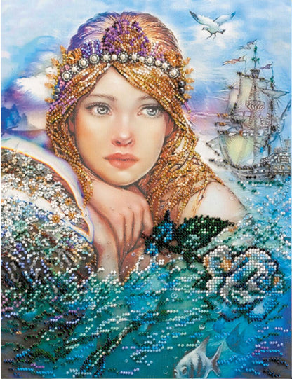 Bead Embroidery Kit Mermaid DIY Abris Art