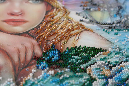 Bead Embroidery Kit Mermaid DIY Abris Art