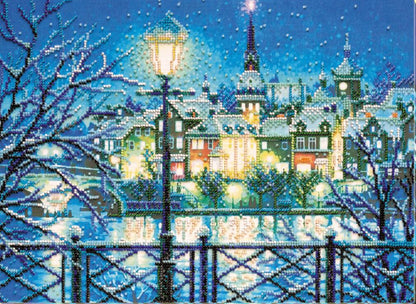 Bead Embroidery Kit Shining blue DIY Abris Art