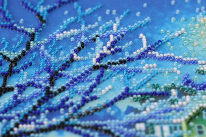 Bead Embroidery Kit Shining blue DIY Abris Art