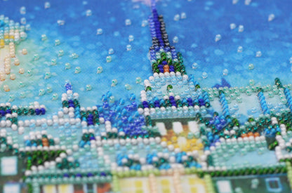 Bead Embroidery Kit Shining blue DIY Abris Art