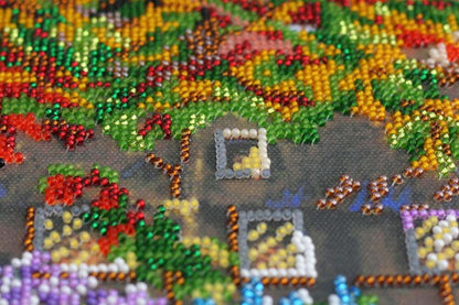 Bead Embroidery Kit Autumn landscape DIY Abris Art