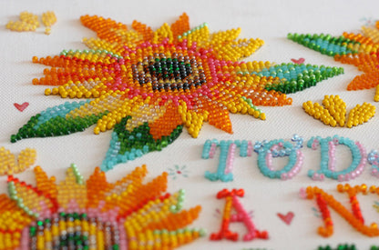 Bead Embroidery Kit Sunflowers DIY Abris Art