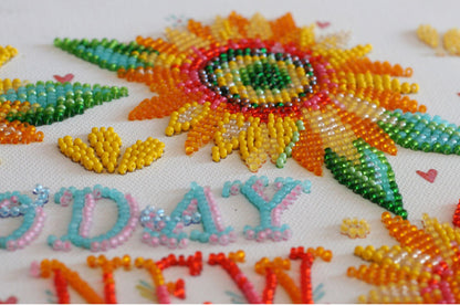 Bead Embroidery Kit Sunflowers DIY Abris Art