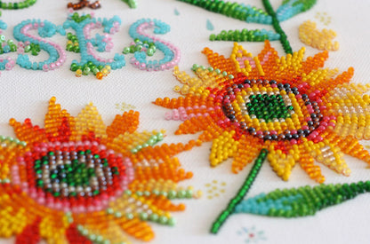 Bead Embroidery Kit Sunflowers DIY Abris Art