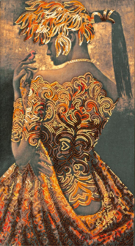 Bead Embroidery Kit Gold of the night DIY Abris Art