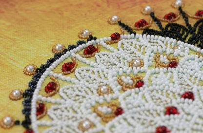Bead Embroidery Kit Lacy heart DIY Abris Art