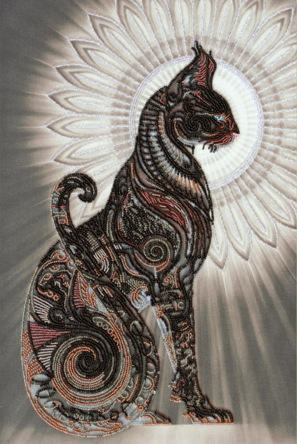Bead Embroidery Kit Cat DIY Abris Art