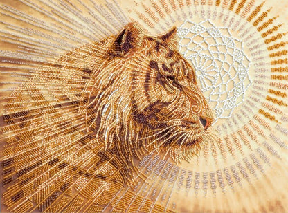 Bead Embroidery Kit Tiger DIY Abris Art