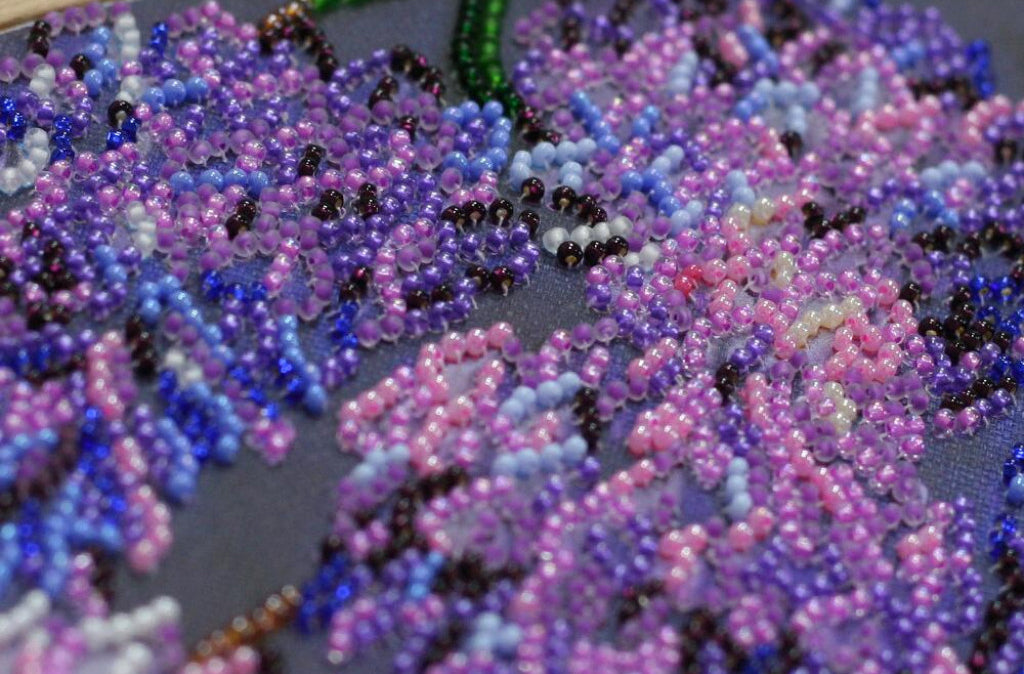 Kit de broderie de perles Fleurs de glycine DIY