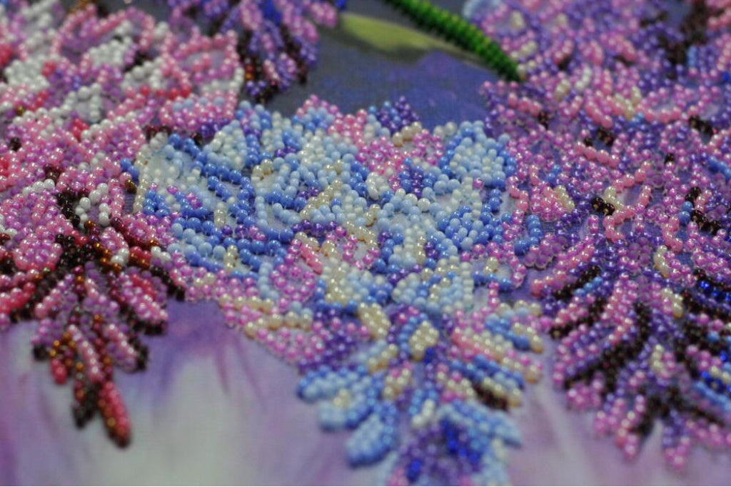 Kit de broderie de perles Fleurs de glycine DIY