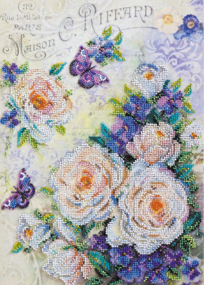 Bead Embroidery Kit Flowers DIY Abris Art