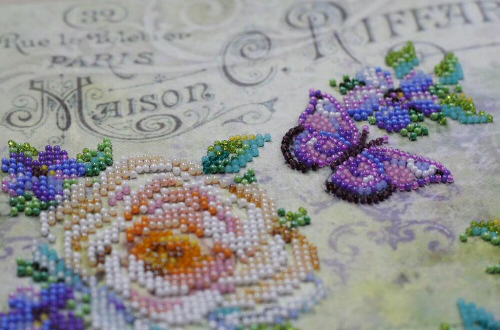 Bead Embroidery Kit Flowers DIY Abris Art