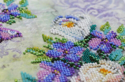 Bead Embroidery Kit Flowers DIY Abris Art