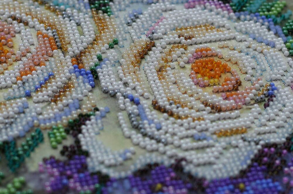 Bead Embroidery Kit Flowers DIY Abris Art