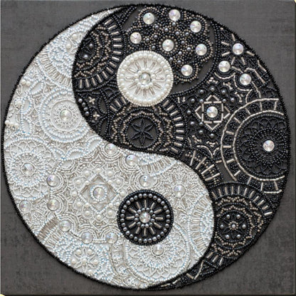 Bead Embroidery Kit Ying and yang DIY Abris Art