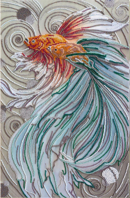 Bead Embroidery Kit Fish Half Moon DIY Abris Art