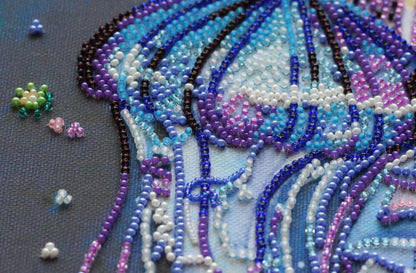 Bead Embroidery Kit Jellyfish DIY Abris Art