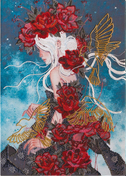 Bead Embroidery Kit Lady Towards the dream DIY Abris Art