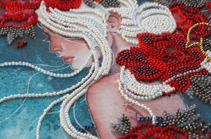 Bead Embroidery Kit Lady Towards the dream DIY Abris Art