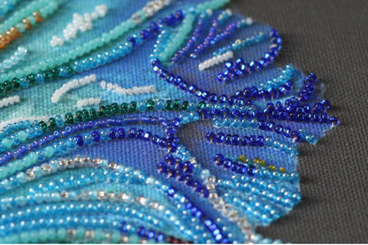 Bead Embroidery Kit Blue fish DIY Abris Art