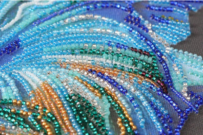 Bead Embroidery Kit Blue fish DIY Abris Art