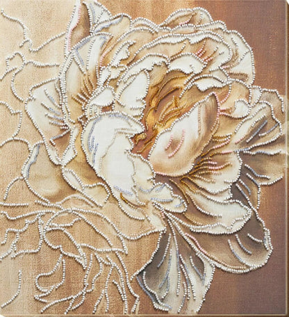 Bead Embroidery Kit Peony Flowers DIY Abris Art