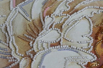Bead Embroidery Kit Peony Flowers DIY Abris Art