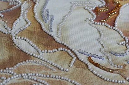 Bead Embroidery Kit Peony Flowers DIY Abris Art