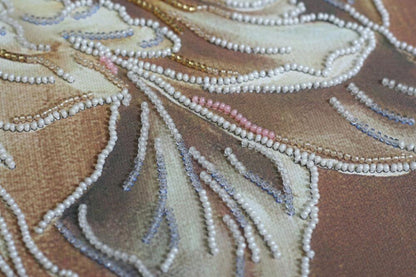 Bead Embroidery Kit Peony Flowers DIY Abris Art