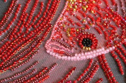 Bead Embroidery Kit Red fish DIY Abris Art