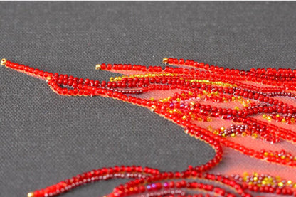 Bead Embroidery Kit Red fish DIY Abris Art