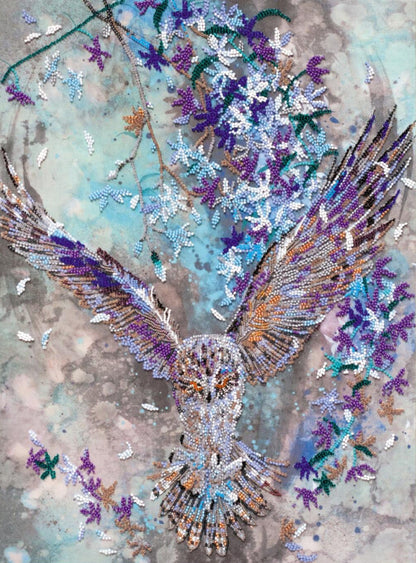 Bead Embroidery Kit Owl DIY Abris Art